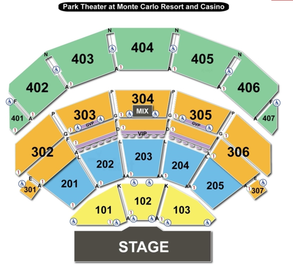 Park Theater Seating Chart Park Theater Las Vegas, Nevada